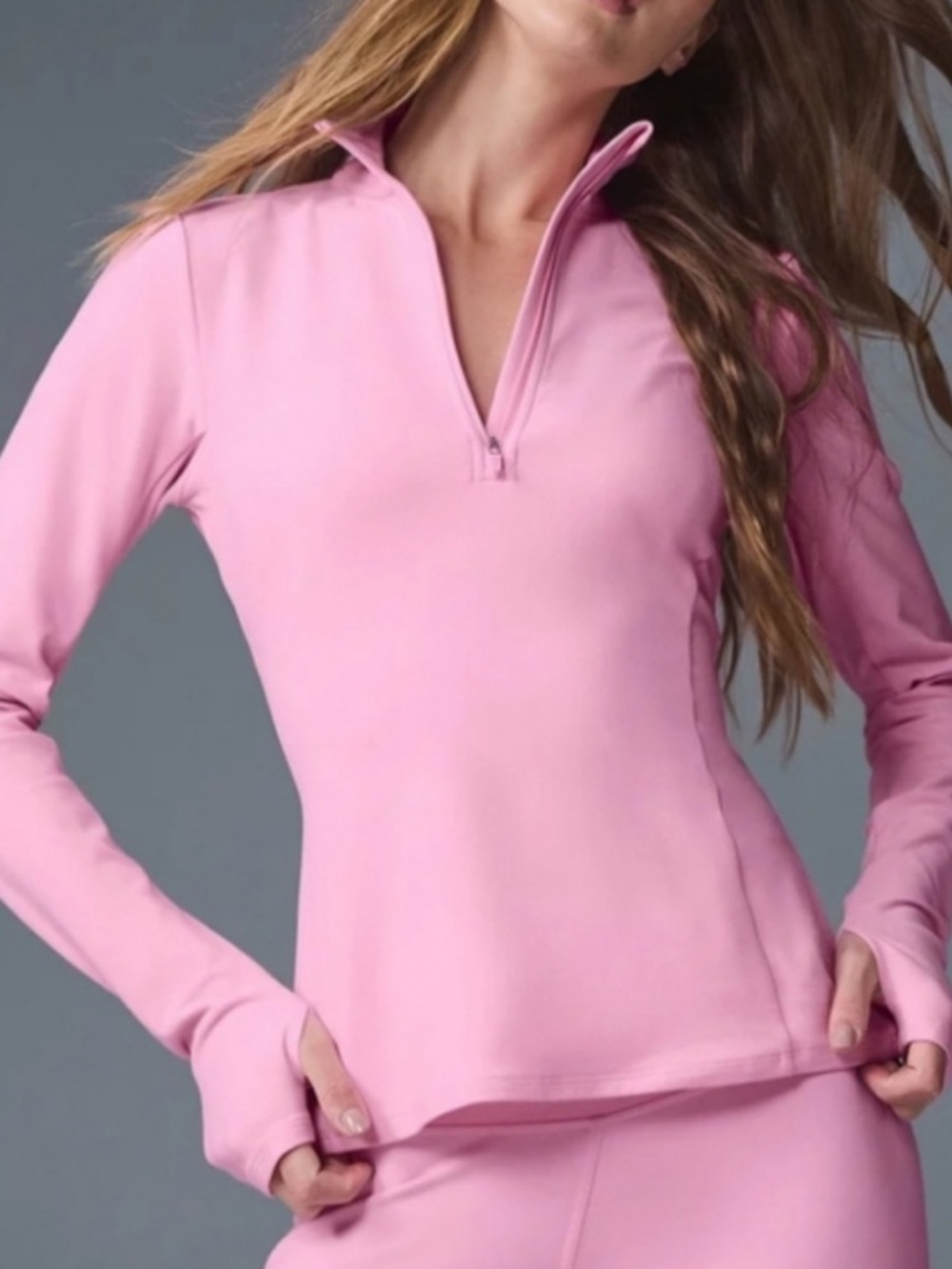 ALO Yoga sweet Pink AloSoft Half-Zip Pullover size S  BNWT
